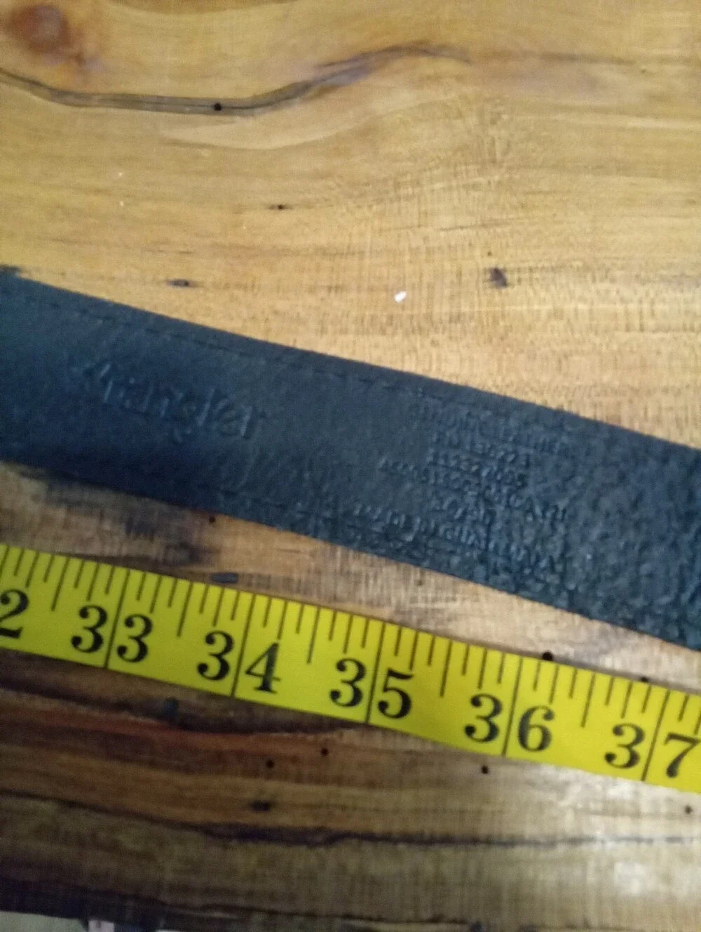 Premium Black Leather Men's Belt -Black Square Buckle Sz 34
